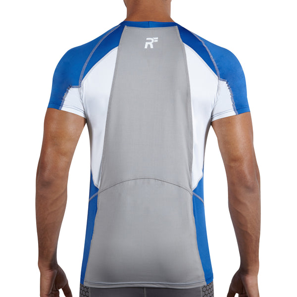 RunFlyte Men's Contour Panel Compression Short Sleeve T-Shirt - Moisture Wicking - RunFlyte