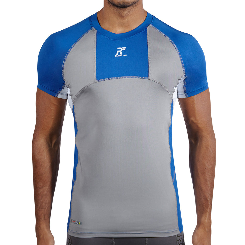 RunFlyte Men's Contour Panel Compression Short Sleeve T-Shirt - Moistu
